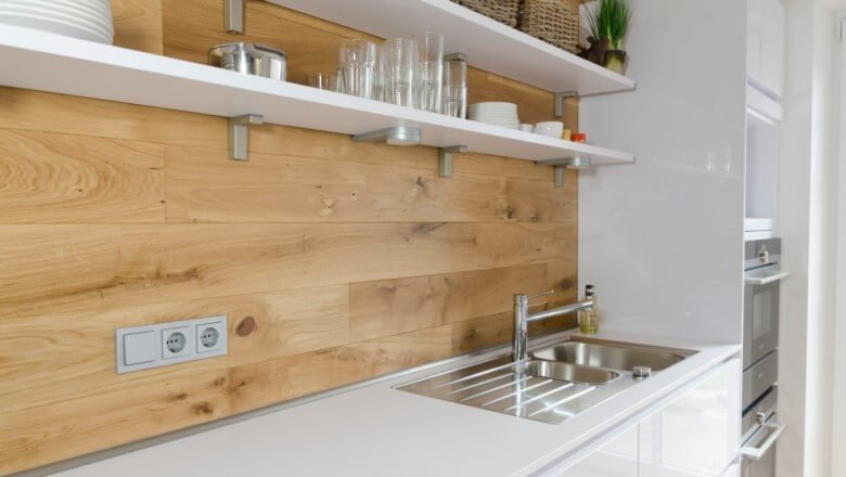 Fliesenspiegel Küche: Alternative Holz