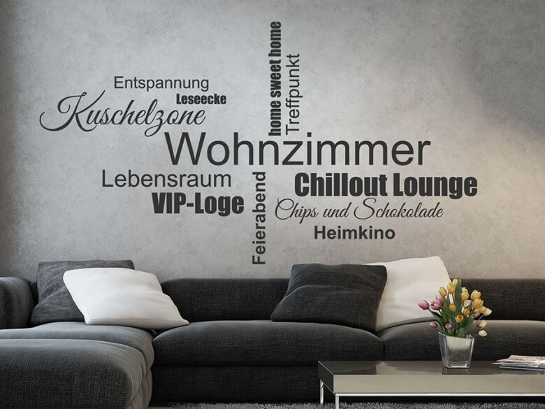 Wohnzimmer Einrichtungsideen: Wandtattoo