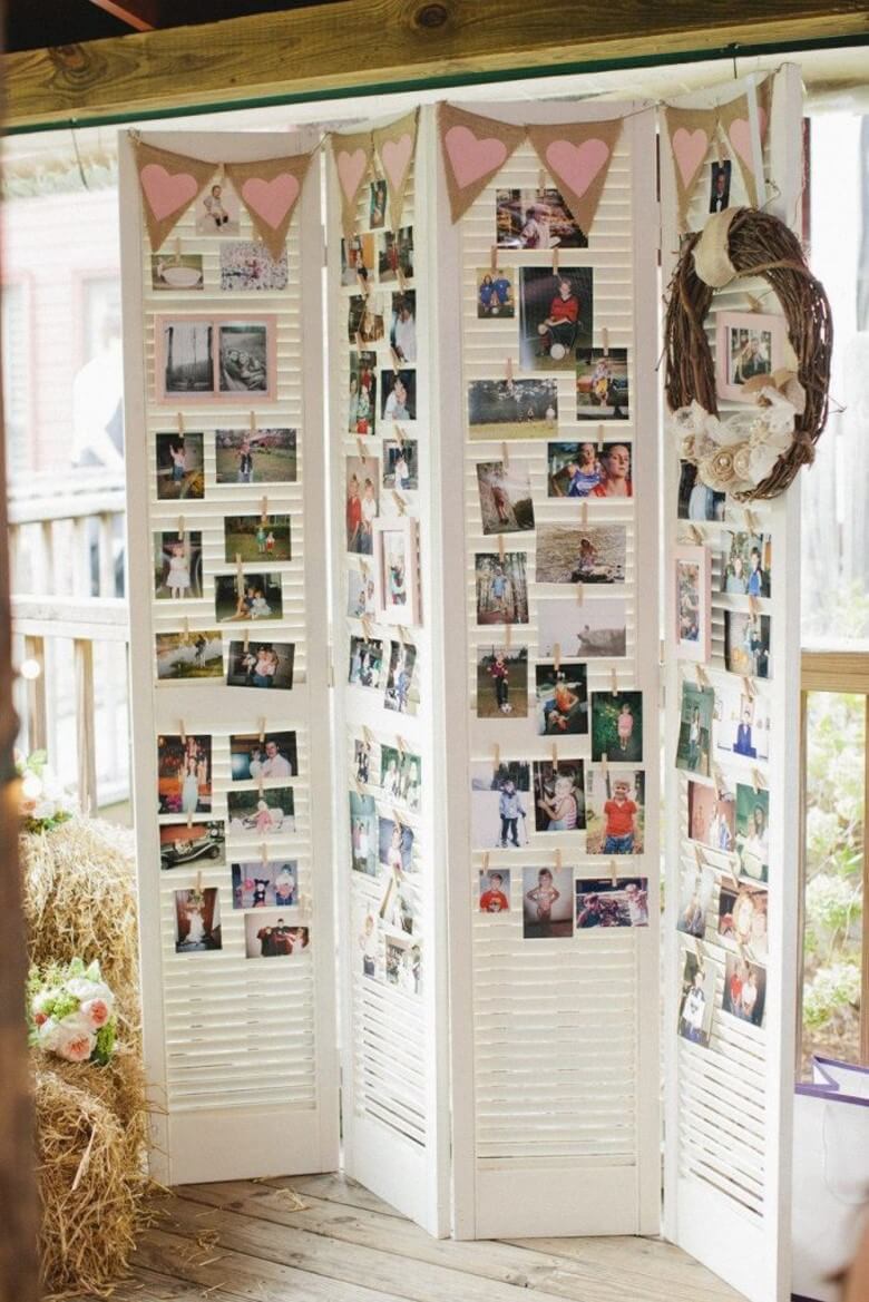 Fotowand Hochzeit: Alte Fensterläden